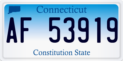 CT license plate AF53919