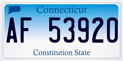 CT license plate AF53920