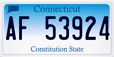 CT license plate AF53924
