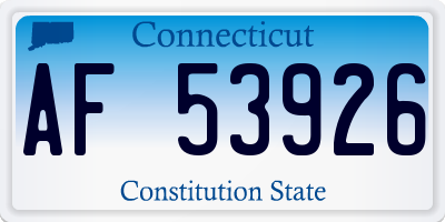 CT license plate AF53926