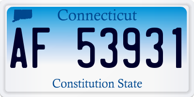 CT license plate AF53931