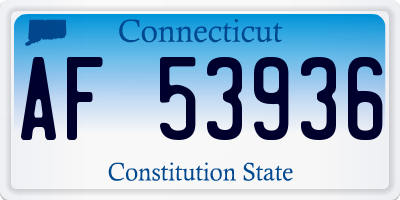 CT license plate AF53936