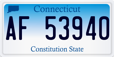 CT license plate AF53940