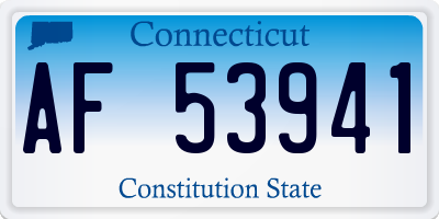 CT license plate AF53941