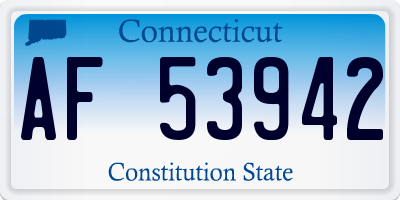 CT license plate AF53942