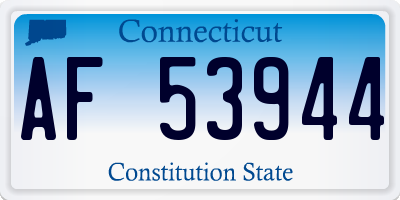 CT license plate AF53944