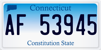 CT license plate AF53945