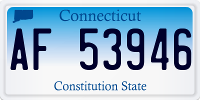 CT license plate AF53946