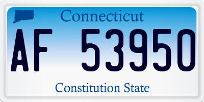 CT license plate AF53950