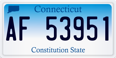 CT license plate AF53951