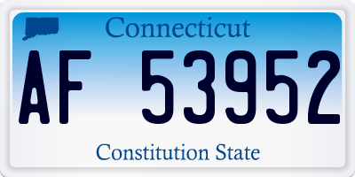CT license plate AF53952