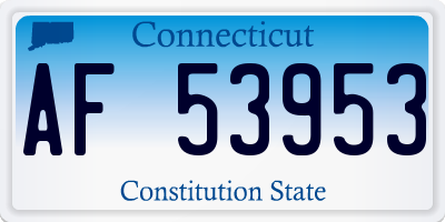 CT license plate AF53953