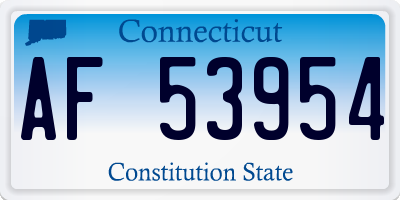 CT license plate AF53954