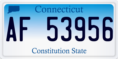 CT license plate AF53956