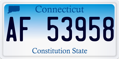 CT license plate AF53958