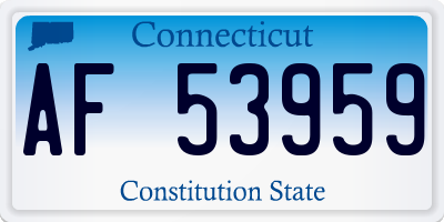 CT license plate AF53959
