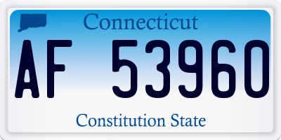 CT license plate AF53960