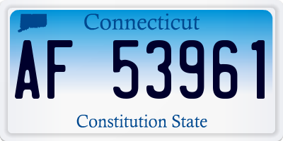 CT license plate AF53961