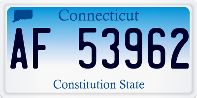 CT license plate AF53962