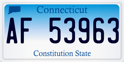 CT license plate AF53963
