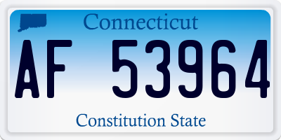 CT license plate AF53964