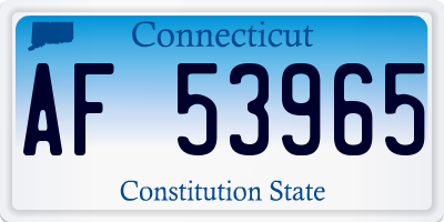 CT license plate AF53965