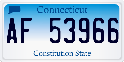 CT license plate AF53966
