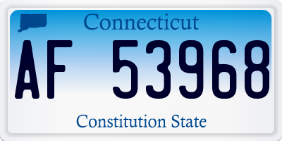 CT license plate AF53968
