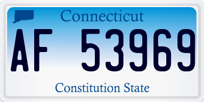CT license plate AF53969