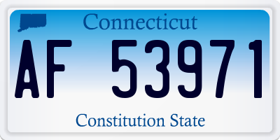 CT license plate AF53971