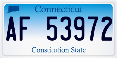CT license plate AF53972