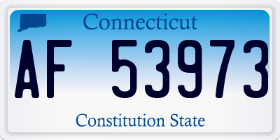CT license plate AF53973