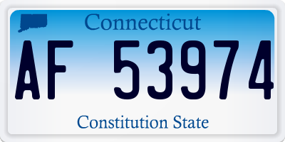 CT license plate AF53974