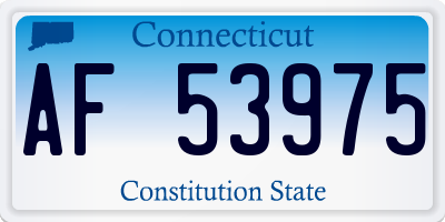 CT license plate AF53975