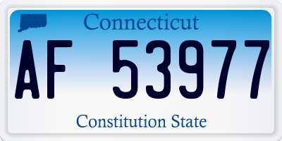 CT license plate AF53977