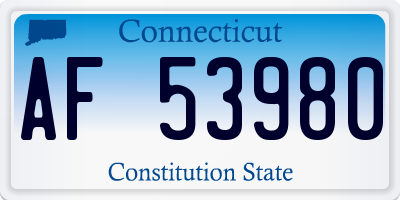 CT license plate AF53980