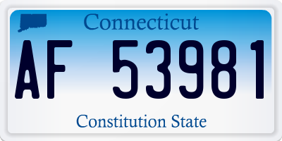 CT license plate AF53981