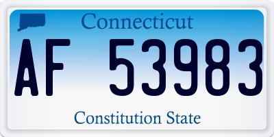 CT license plate AF53983