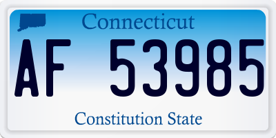 CT license plate AF53985