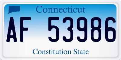 CT license plate AF53986
