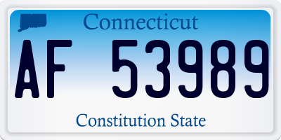 CT license plate AF53989