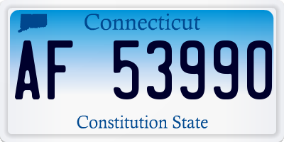 CT license plate AF53990