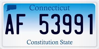 CT license plate AF53991