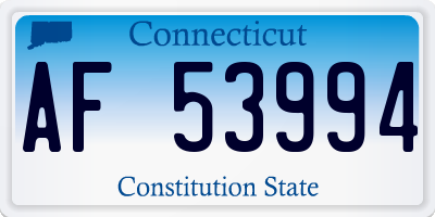 CT license plate AF53994