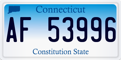 CT license plate AF53996