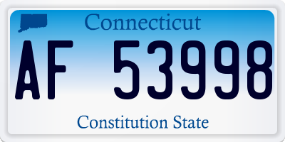 CT license plate AF53998