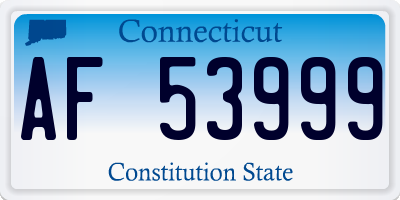 CT license plate AF53999
