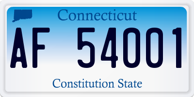 CT license plate AF54001