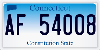 CT license plate AF54008
