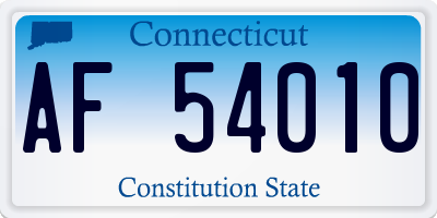 CT license plate AF54010